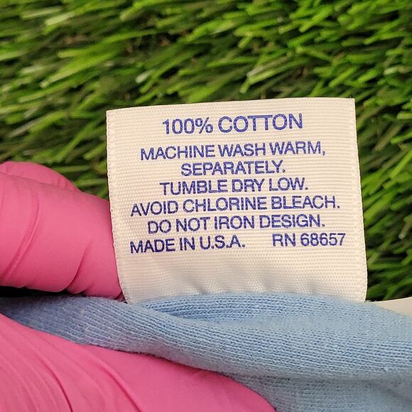 Vintage 80s Alpha-Delta-Pi Ringer Shirt Womens XS/S 17x28 Blue Sorority - Picture 5 of 15